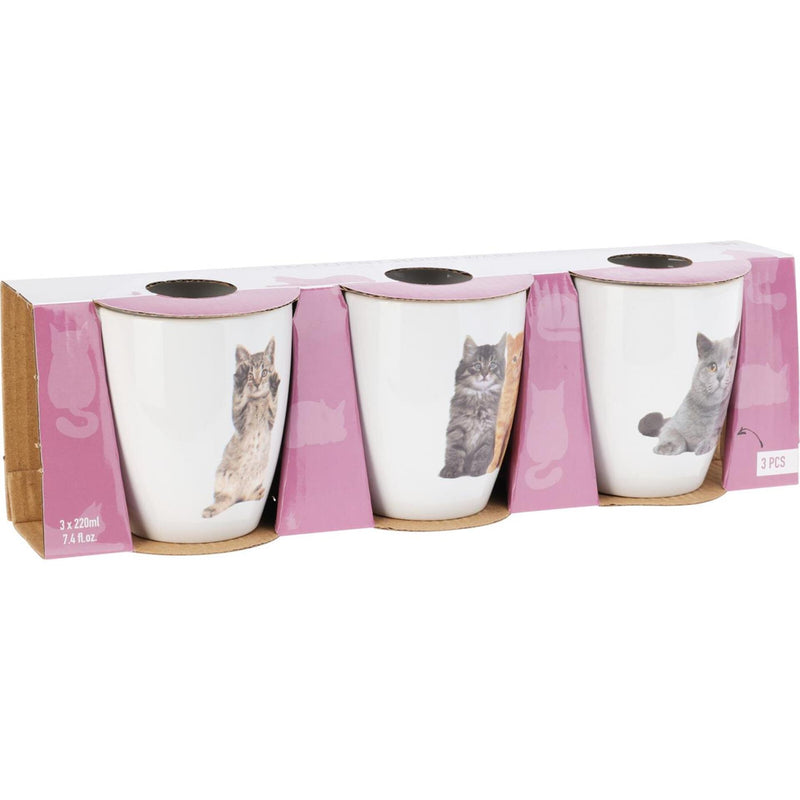 Afbeelding laden in galerijviewer, Excellent houseware bekerset katten 3-delig 220ml