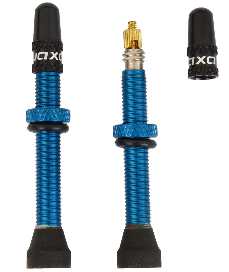 Afbeelding laden in galerijviewer, Quaxar tubeless valves universal aluminum blue