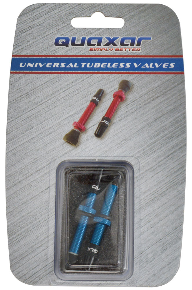 Afbeelding laden in galerijviewer, Quaxar tubeless valves universal aluminum blue