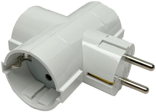 Chargez l'image dans la visionneuse de la galerie, Enzo randaarde stekkeradapter 3-voudig t-model wit - 6175914