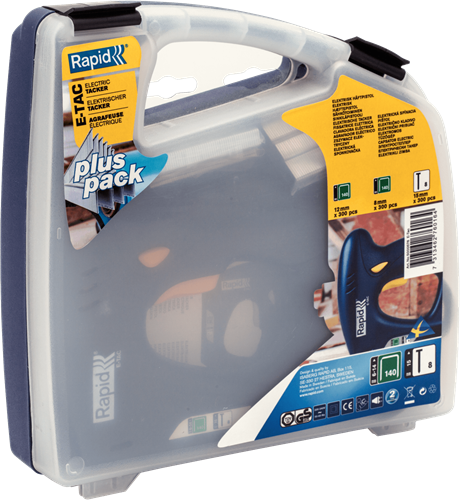 Cargue la imagen en el visor de la galería, Rapid elektrische tacker e-tac | incl. 300 nieten 140 8 + 300 nieten 140 12 + 300 brads 8 15 - 5000576