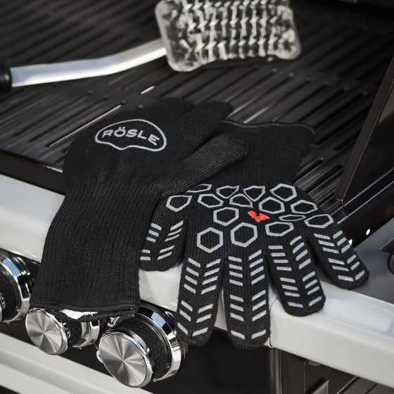 Load image into Gallery viewer, Rösle Premium barbecuehandschoenen 33,5 cm zwart 2 stuks