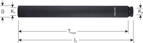 Cargue la imagen en el visor de la galería, Rotec krachtdop | binnenvierkant 1 2 | extra lang | l=310 | sw 30 - 842.3030