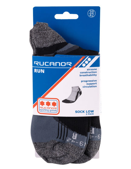Load image into Gallery viewer, Rucanor Hardloopsokken kort 2-pack zwart maat 39-42