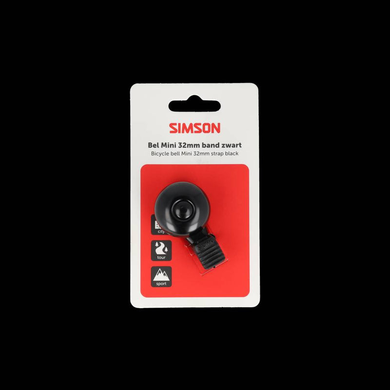 Afbeelding laden in galerijviewer, Simson bel mini 32mm flex-band bevestiging zwart