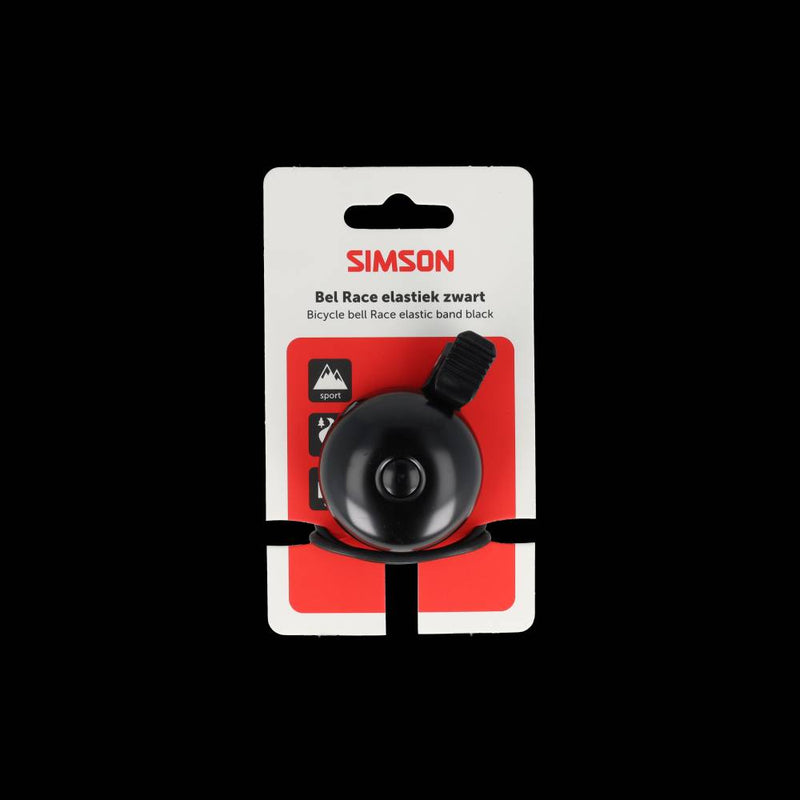 Afbeelding laden in galerijviewer, Simson racefietsbel met elastische bevestiging - zwart