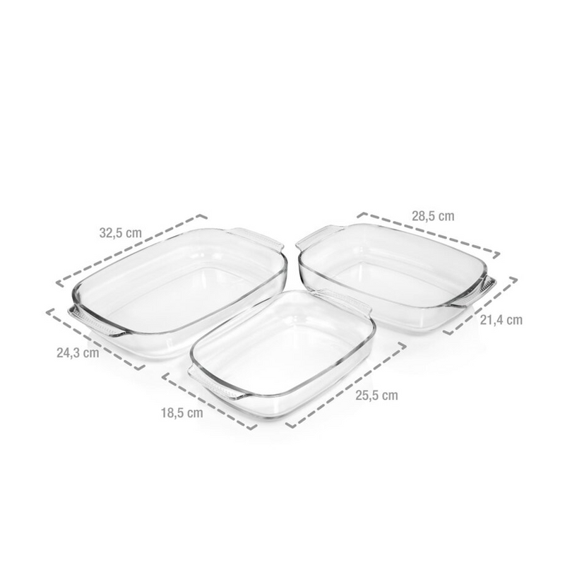 Load image into Gallery viewer, Sänger ovenschaalset glas rechthoekig 3-delig