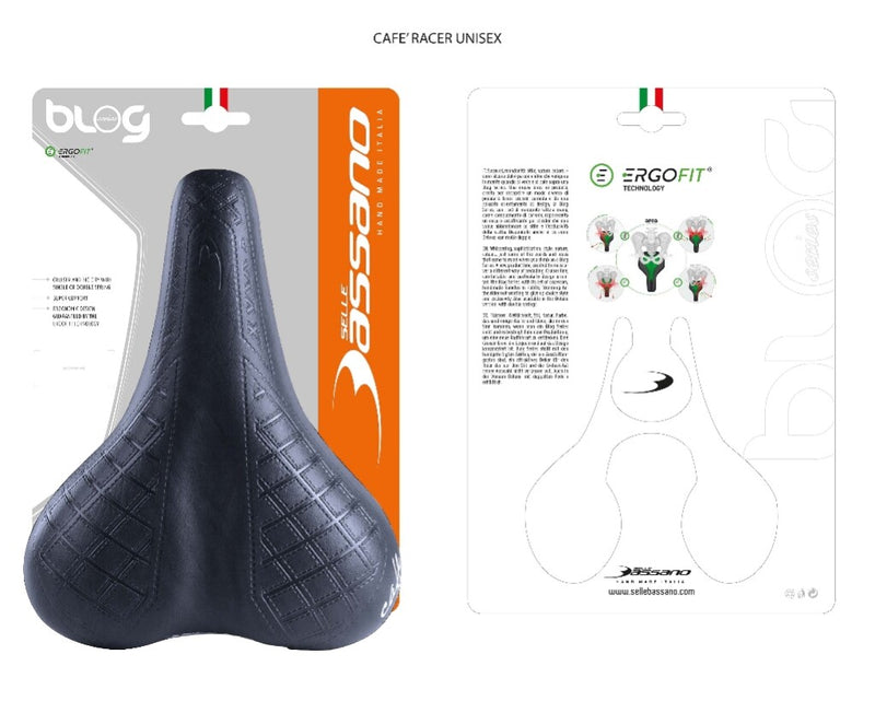 Load image into Gallery viewer, Fietszadel Selle Bassano Cafe Racer Bobber voor heren - zwart