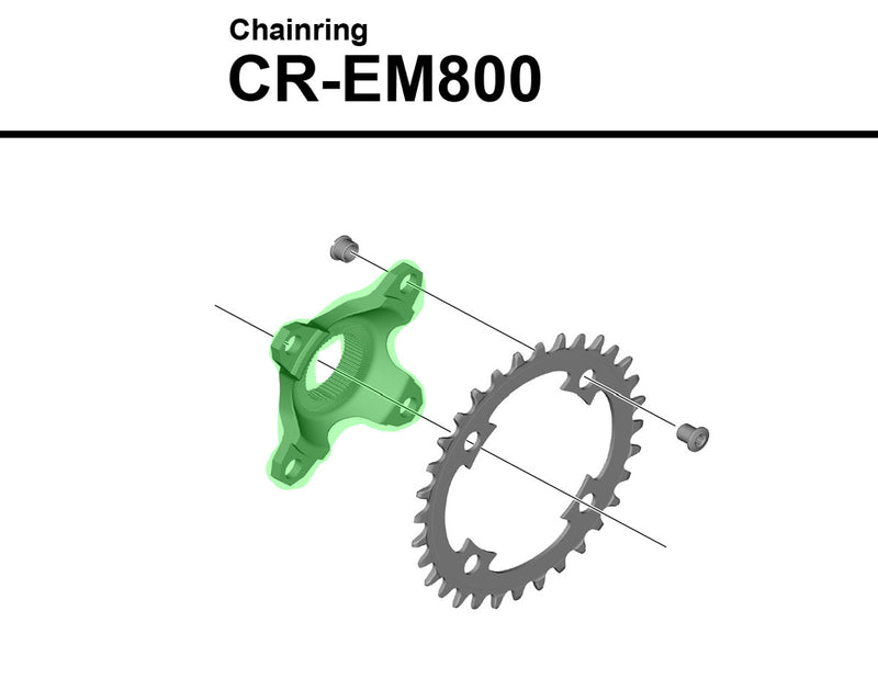 Laden Sie das Bild in Galerie -Viewer, Shimano 4-arm adapter for steps cr-em800 chainring