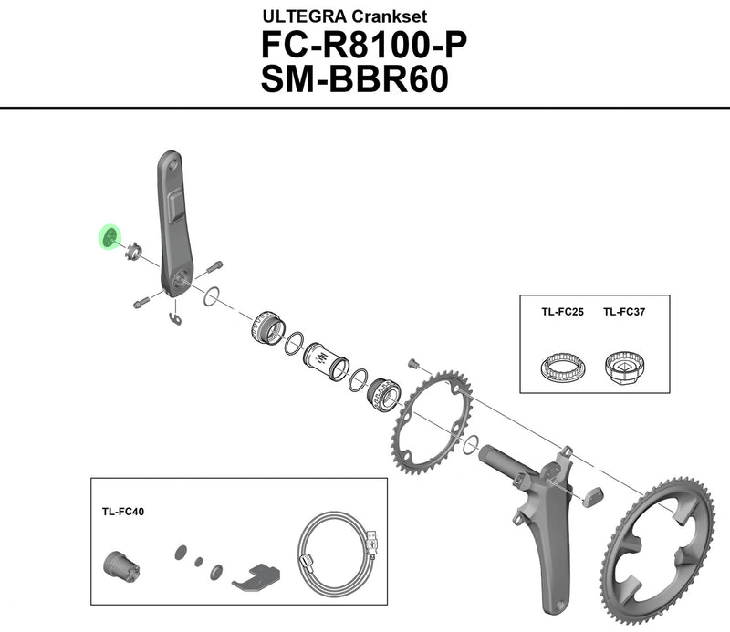 Laden Sie das Bild in Galerie -Viewer, Shimano outer cap for fc-r8100-p