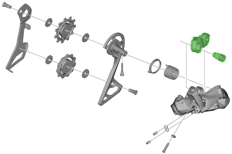 Laden Sie das Bild in Galerie -Viewer, Shimano axle unit for rd-r8050 rear derailleur bracket