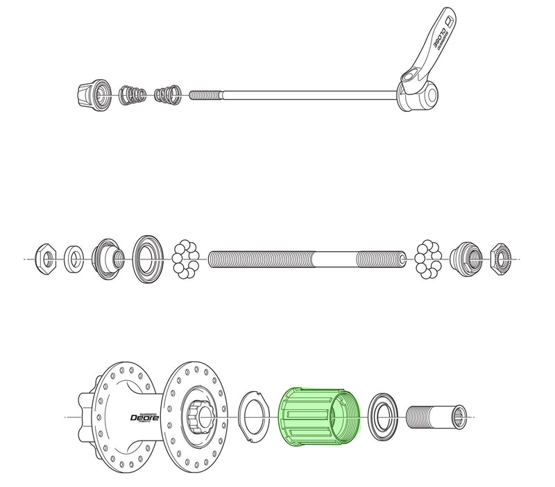 ギャラリービューアに画像をロードする, Shimano freehub body for fh-m525 m525-a