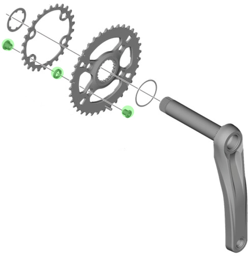 Cargue la imagen en el visor de la galería, Shimano chainring bolts for fc-m610-2 mt610-b2 (4 pieces)