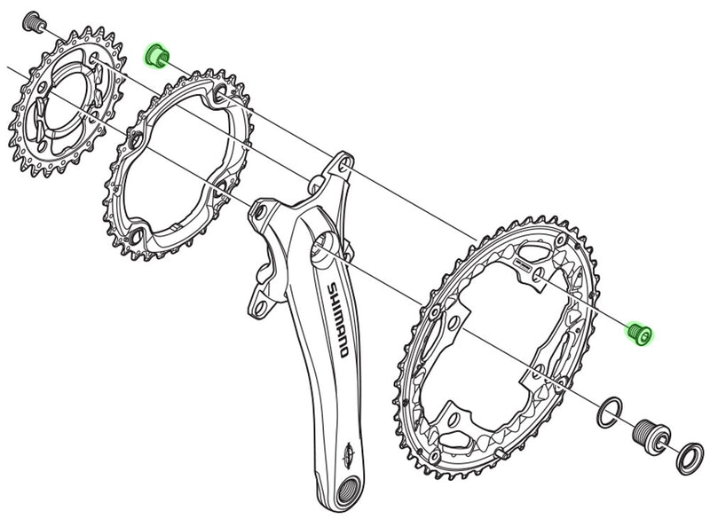 Load image into Gallery viewer, Shimano chainring bolts for fc-t521 t611 (4 pieces)