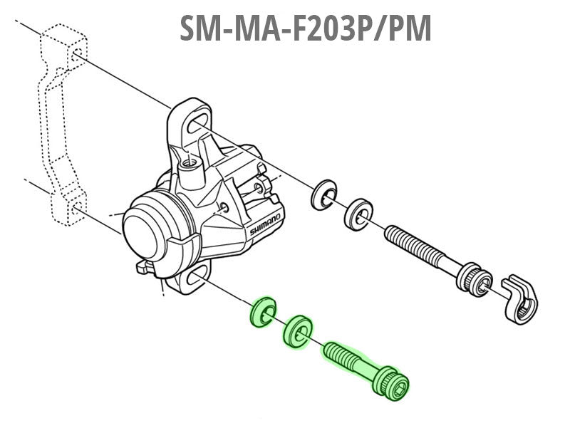 Laden Sie das Bild in Galerie -Viewer, Shimano brake caliper mounting bolt m6 x 34.4mm for sm-ma-f203p pm