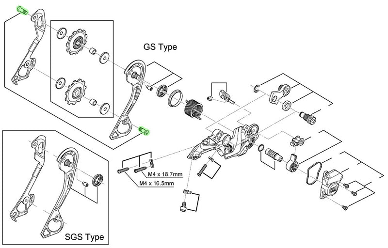 Chargez l'image dans la visionneuse de la galerie, Shimano guide pully bolts for rd-m615 m7000 m7100
