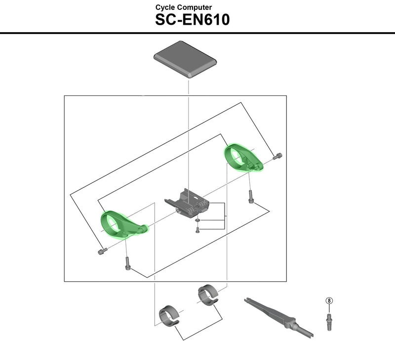 Cargue la imagen en el visor de la galería, Shimano clamp for steps sc-en610 display holder