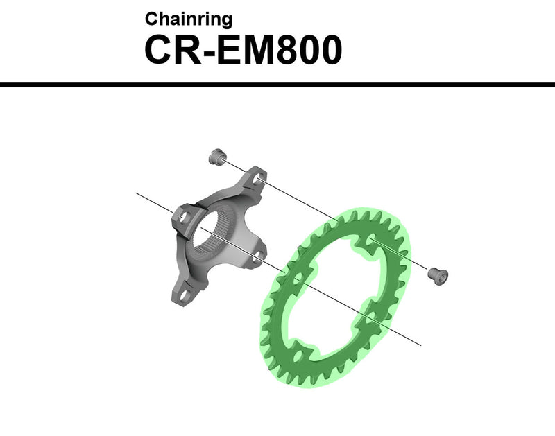 Laden Sie das Bild in Galerie -Viewer, Shimano steps cr-em800 chainring without 4-arm spider