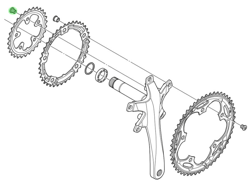 Cargue la imagen en el visor de la galería, Shimano tiagra sora chainring bolts (5 pieces)