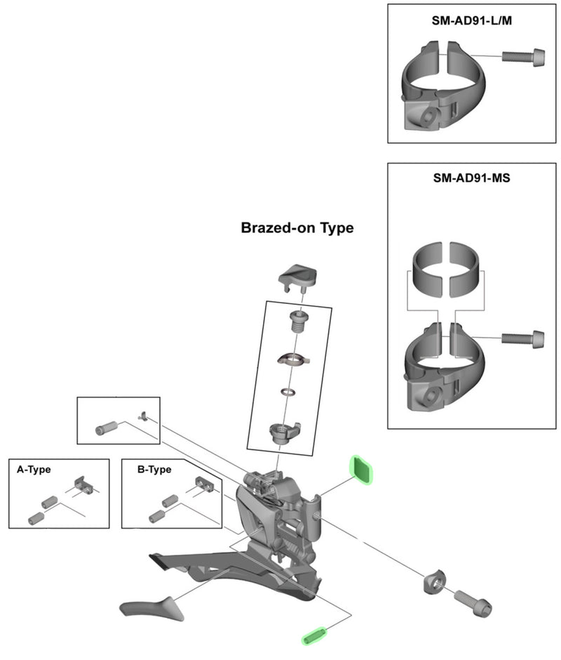 Laden Sie das Bild in Galerie -Viewer, Shimano support screw plate for fd-r8000 fd-4700 front derailleur