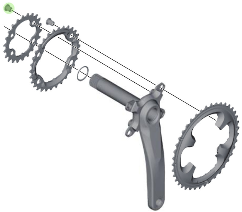 Load image into Gallery viewer, Shimano xt slx chainring bolts inside