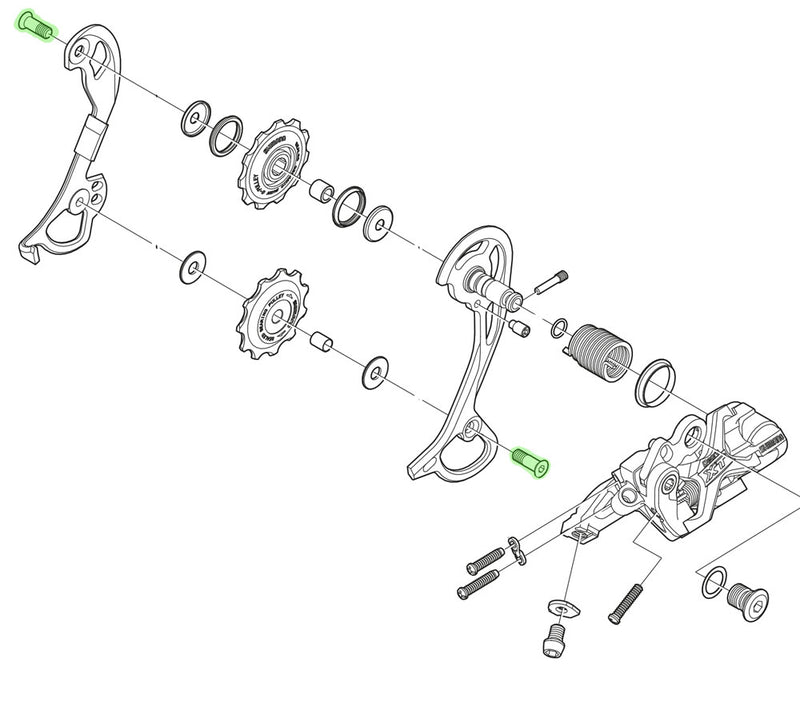 Cargue la imagen en el visor de la galería, Shimano guide pully bolt for rd-m610 m670 m772 m780