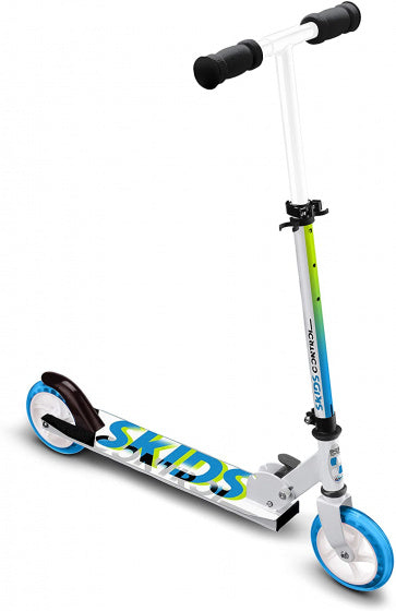 Load image into Gallery viewer, Skids control 2-wiel Kinderstep Opvouwbaar Voetrem Wit Blauw