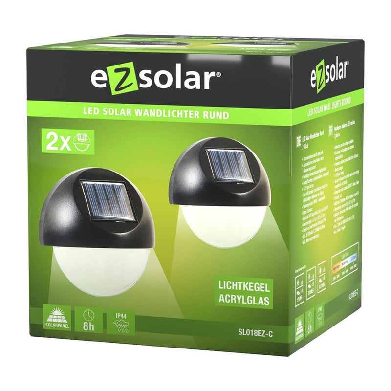 Load image into Gallery viewer, Ezolar led solar wandlampset 2-delig warmwit