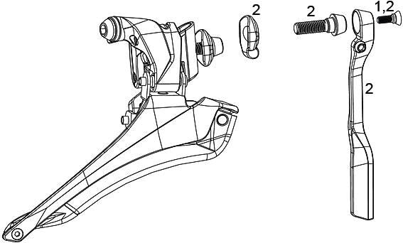 Load image into Gallery viewer, Sram umwerfer force 22 fr.derail. force 22 2-sp bot.pull braze-on