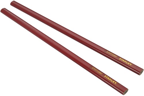 Afbeelding laden in galerijviewer, Stanley handgereedschap timmermanspotlood | rood | 30cm | 2x - stht0-72997