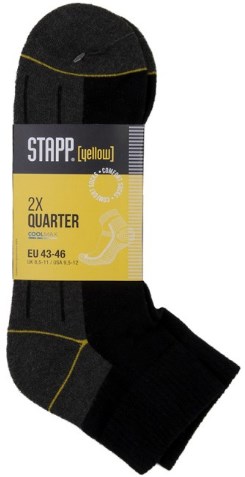 Cargue la imagen en el visor de la galería, Stapp yellow quarter 2-pack sokken 4435 | 699 zwart | maat 42 - 38.134.046.39