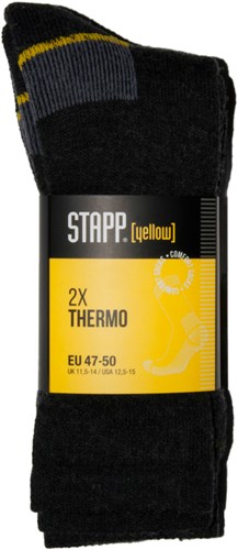Afbeelding laden in galerijviewer, Stapp yellow thermo 2-pack sokken 4420 | 695 antraciet melange | maat 50 - 38.134.008.03