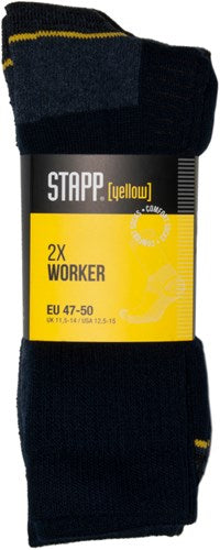 Cargue la imagen en el visor de la galería, Stapp yellow worker 2-pack sokken 4415 | 699 zwart | maat 42 - 38.134.007.01
