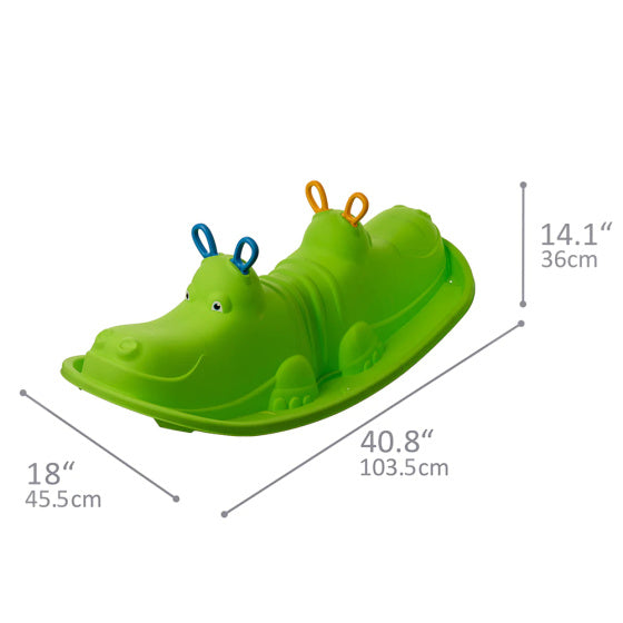 Load image into Gallery viewer, Starplay Hippo Schommelwip voor 1 tot 3 Kinderen 103 cm Groen