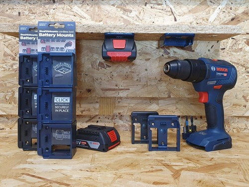Afbeelding laden in galerijviewer, Stealthmounts batterijhouders voor bosch 18v | zwart | 6 stuks - bm-bo18-6