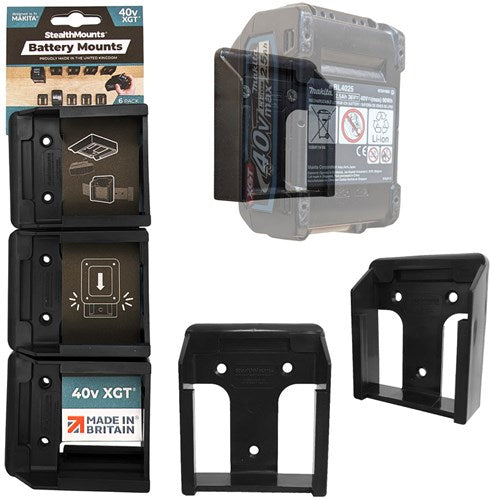 Afbeelding laden in galerijviewer, Stealthmounts batterijhouders voor makita 40v xgt | zwart | 6 stuks - bm-mk40-blk-6