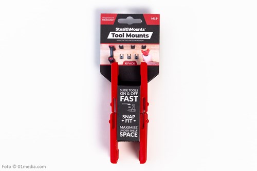 Load image into Gallery viewer, Stealthmounts tm-mw18-red-4 machinehouder voor milwaukee m18 | rood | 4-pack - tm-mw18-red-4