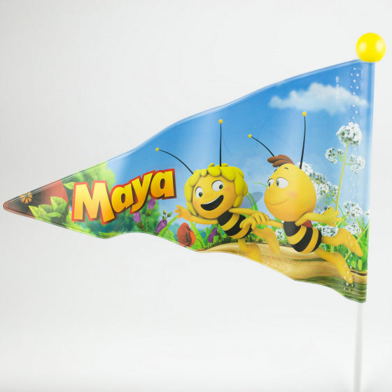 Load image into Gallery viewer, fietsvlag Maya de Bij junior 150 cm vinyl wit geel