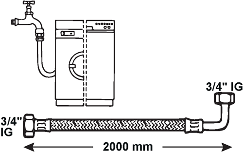 Load image into Gallery viewer, Cornat wasmachine-toevoerslang 2m00 rvs - t357215