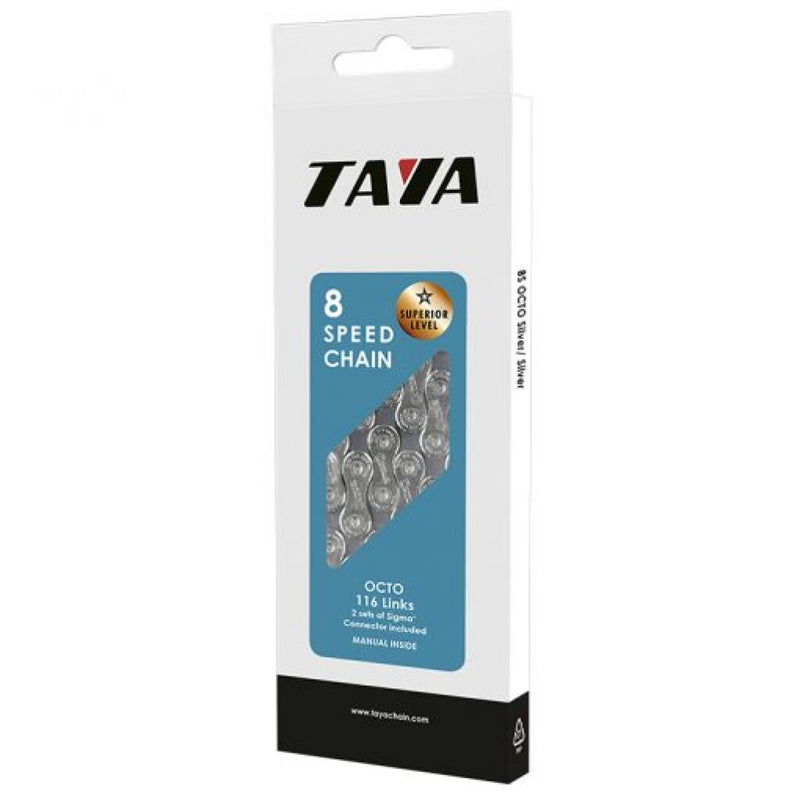 Load image into Gallery viewer, Taya ketting octo 1 2x3 32x116, 7-8 speed, zwart zilver
