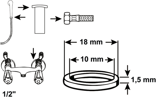 Load image into Gallery viewer, Cornat dichting fiber doucheslang 1 2(2st) - tec380318