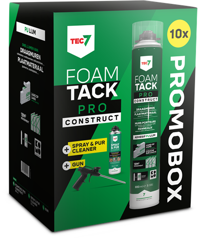 Afbeelding laden in galerijviewer, Tec7 combipack foamtack pro construct | 880 ml | 10x foamtack pro - 670996000