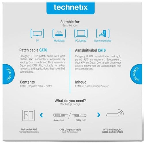 Load image into Gallery viewer, Enzo technetix patchkabel utp cat6 2m wit - 2077000