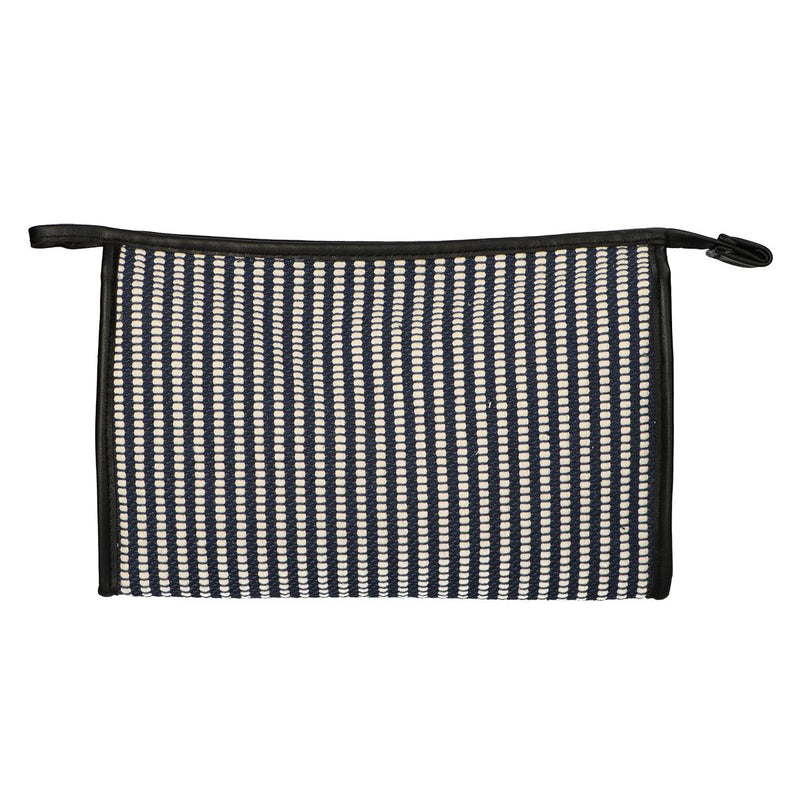 Load image into Gallery viewer, Traveller toilettas stripe blauw creme 30x20cm