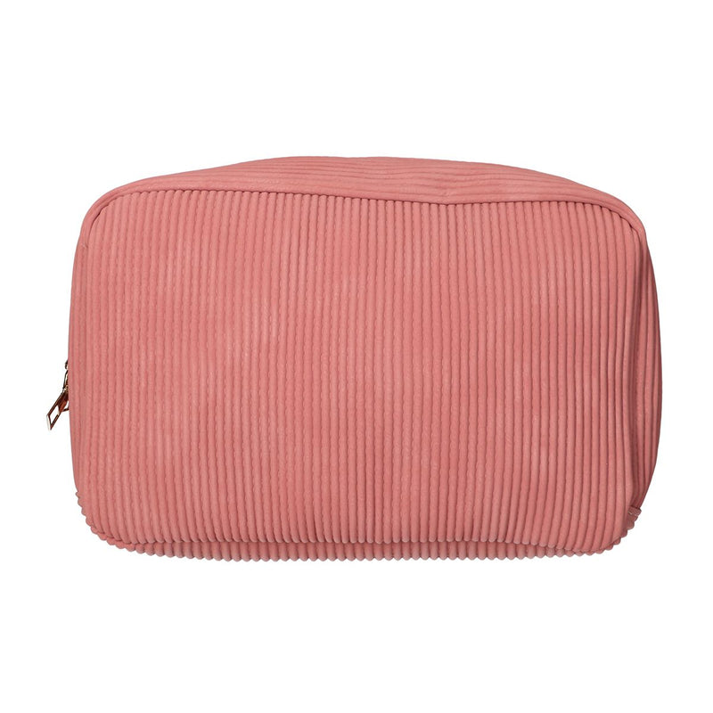 Load image into Gallery viewer, Traveller toilettas rib stof waterdicht roze 28x17cm