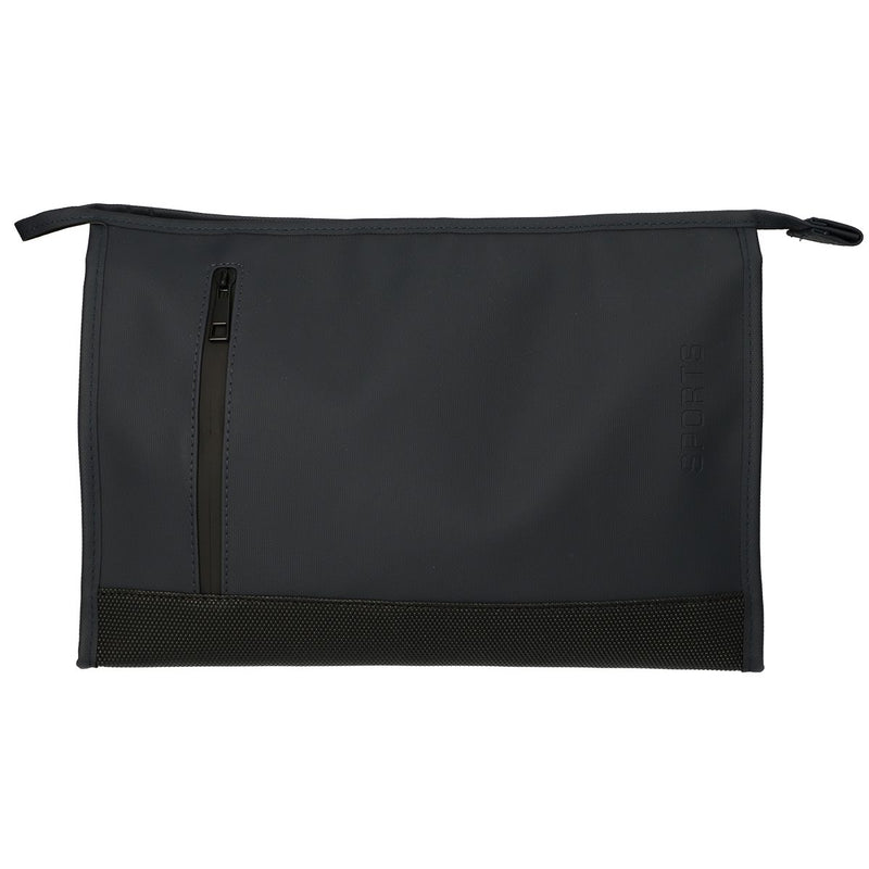 Afbeelding laden in galerijviewer, Traveller toilettas rubberen bodem donkerblauw 30cm x 19,5cm