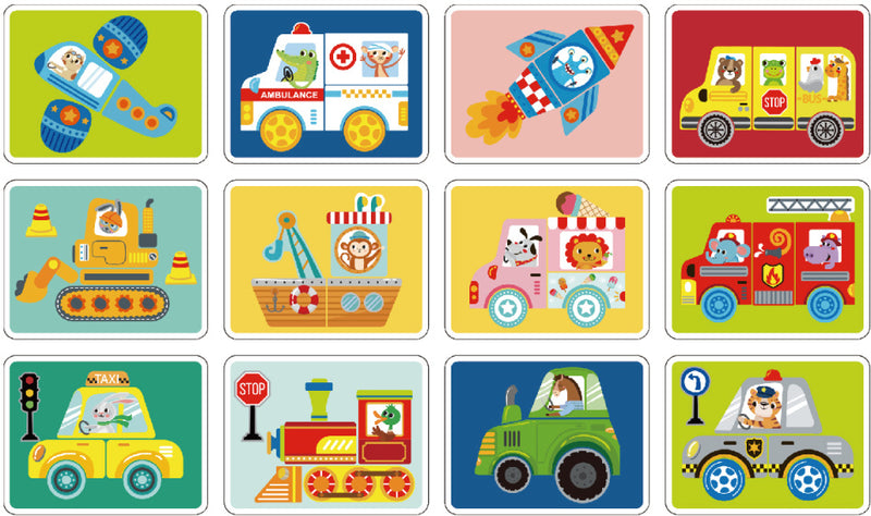 Load image into Gallery viewer, Tooky toy Educatief Houten Magneetbord Transport 80-delig