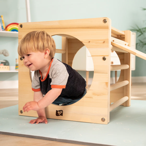 Load image into Gallery viewer, Tp toys Active-Tots Klimkubus Houten Klimrek vanaf 12 Maanden