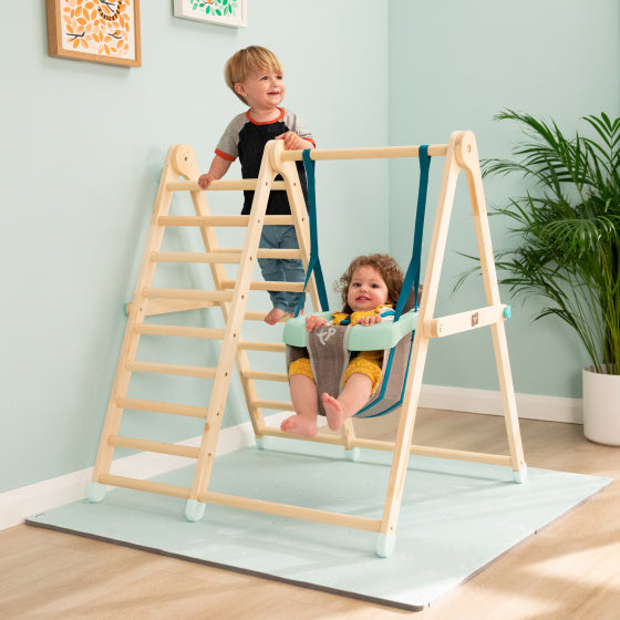 Load image into Gallery viewer, Tp toys Active-Tots Houten Klimrek met Schommel vanaf 6 Maanden