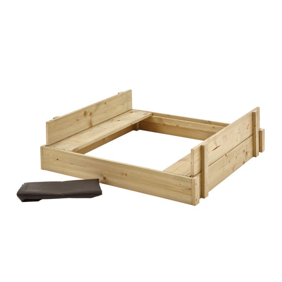 Load image into Gallery viewer, Tp toys Houten Zandbak met Deksel, Zitbankjes Bodemfolie